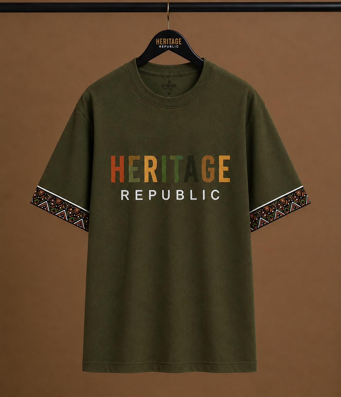 Heritage Signature Oversized Tee – Olive (Unisex)